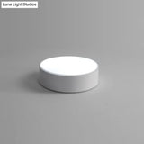 Nordic Short Drum Ceiling Flush Led Light In Black/White 16’/19.5’ Diameter