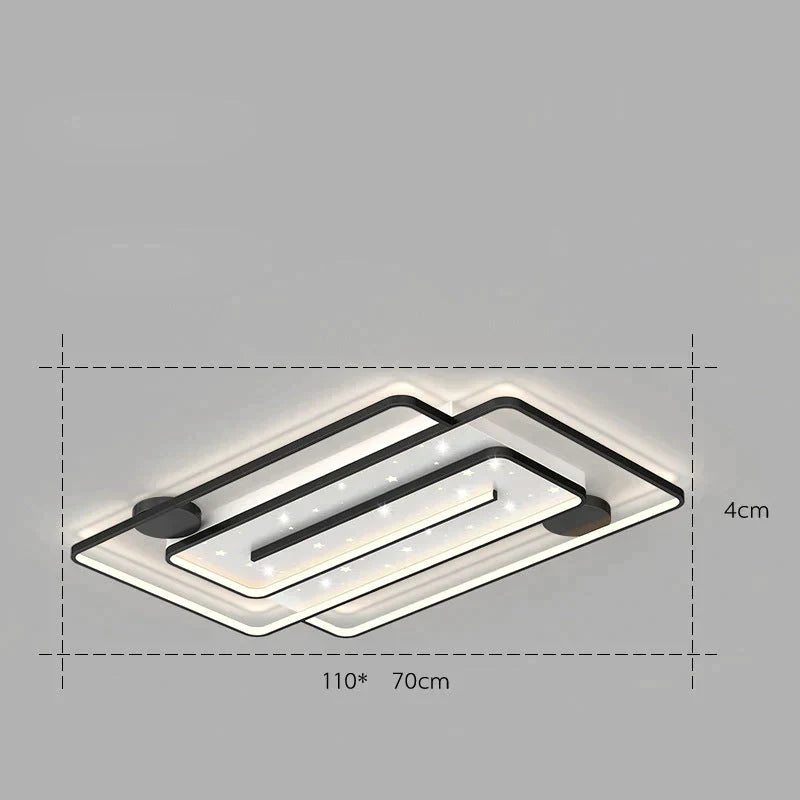 Nordic Simple Light Luxury Atmosphere Square Living Room Bedroom Ceiling Lamp Ceiling