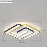 Nordic Simple Light Luxury Atmosphere Square Living Room Bedroom Ceiling Lamp Ceiling