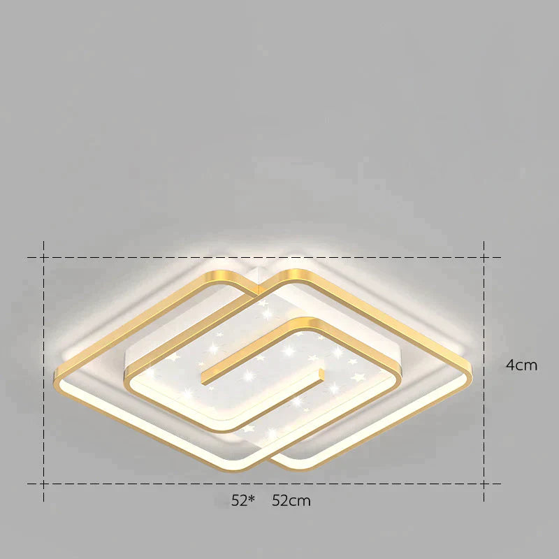 Nordic Simple Light Luxury Atmosphere Square Living Room Bedroom Ceiling Lamp Ceiling
