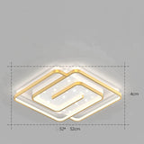 Nordic Simple Light Luxury Atmosphere Square Living Room Bedroom Ceiling Lamp