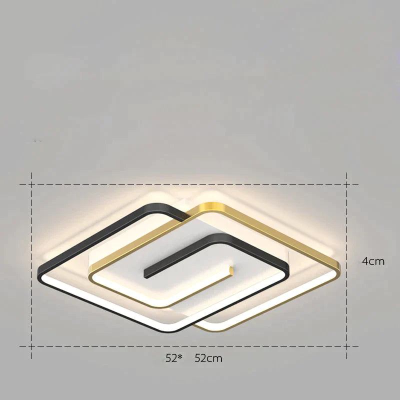Nordic Simple Light Luxury Atmosphere Square Living Room Bedroom Ceiling Lamp Ceiling