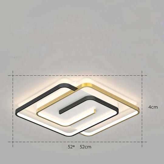 Nordic Simple Light Luxury Atmosphere Square Living Room Bedroom Ceiling Lamp Ceiling