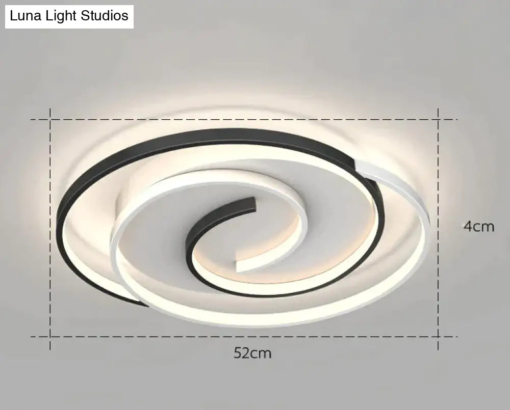 Nordic Simple Modern Atmosphere Light Luxury Living Room Bedroom Ceiling Lamp Black / C Tri-Color