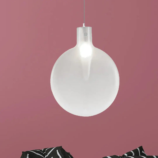 Nordic Sliver Ball Ceiling Light - 1 Brown/Green/Yellow Glass Pendant For Living Room White
