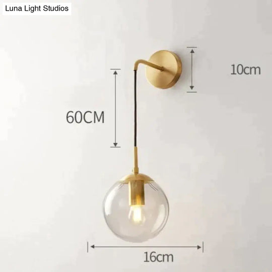 Nordic Star Wall Lamp Copper Bedroom Bedside Modern Minimalist Living Room Lamps