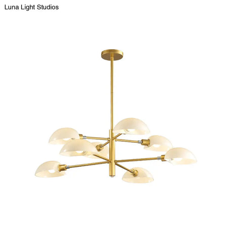 Nordic Style 1/2 Tiers Chandelier With Spoon Shade - Metal Ceiling Light (4/6/8 Lights) Black/Gold