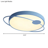 Nordic Style Acrylic Led Flush Ceiling Light Fixture: 18’/21.5’/25.5’ Diameter Round Shape