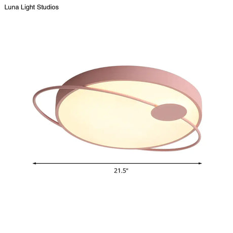 Nordic Style Acrylic Led Flush Ceiling Light Fixture: 18’/21.5’/25.5’ Diameter Round Shape
