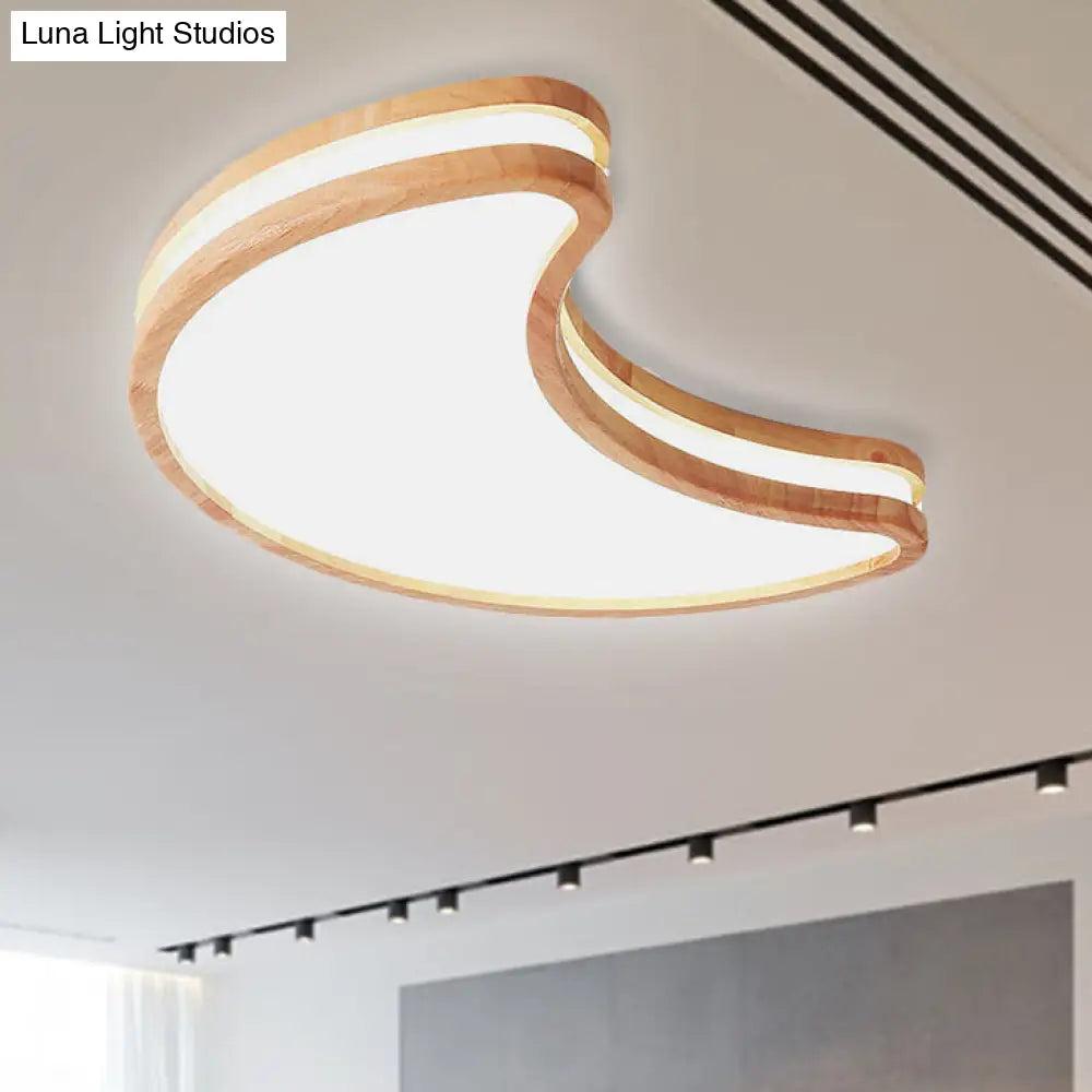 Nordic Style Acrylic White Led Ceiling Lamp For Kids Bedroom - Sky Mount Light / Moon