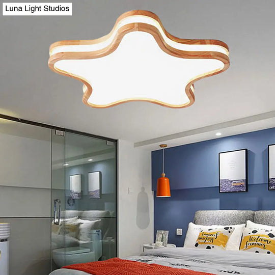 Nordic Style Acrylic White Led Ceiling Lamp For Kid’s Bedroom - Sky Mount Light