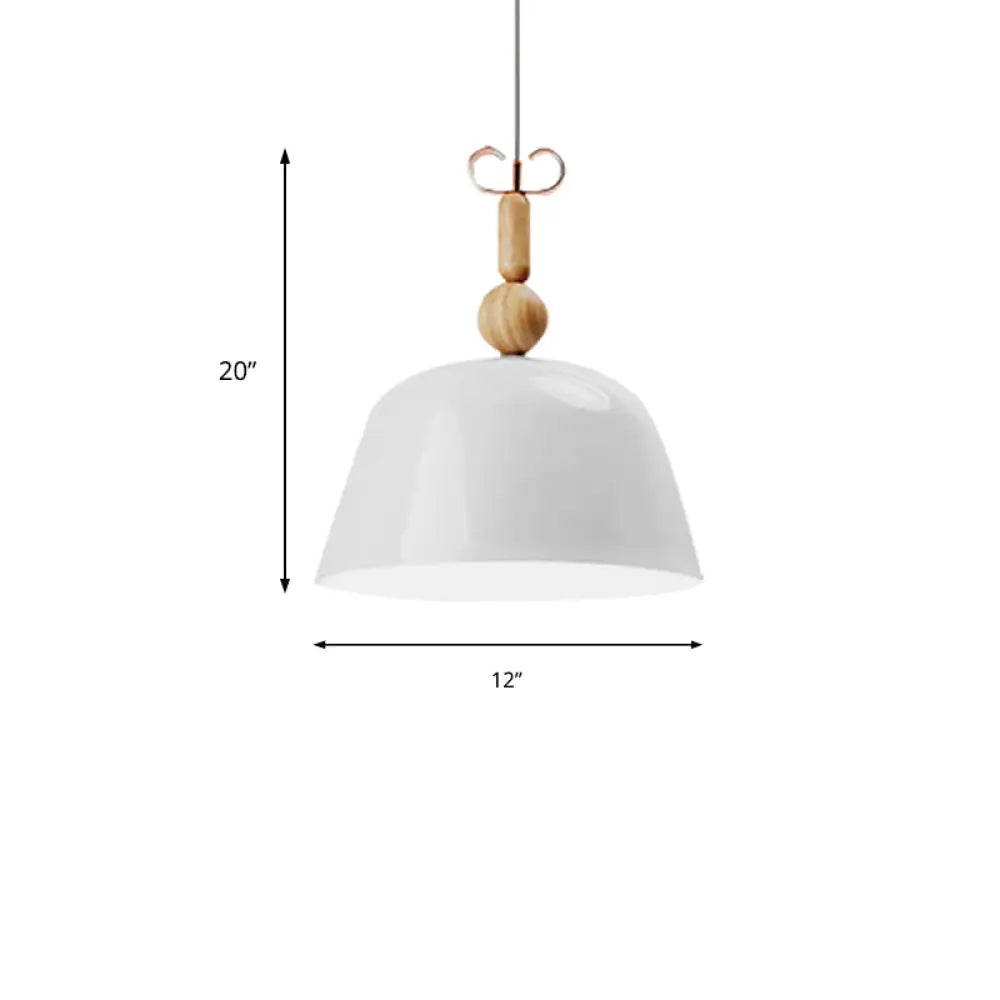 Nordic Style Metal Bell Pendant Light - 12/16 Wide Monochrome Single-Light Hanging Lamp For Kitchen