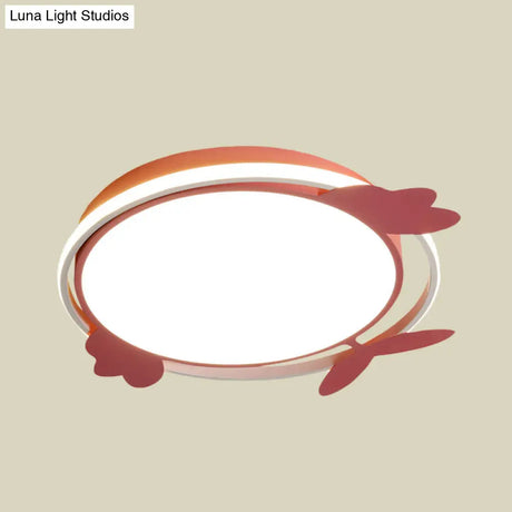 Nordic Style Bird Ceiling Light Fixture With Acrylic Led - Pink/Blue Flush Mount For Bedrooms