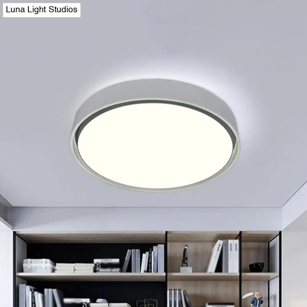 Nordic Style Circle Flush Led Ceiling Light For Bedrooms - Aluminum Mount Lighting Fixture Grey /
