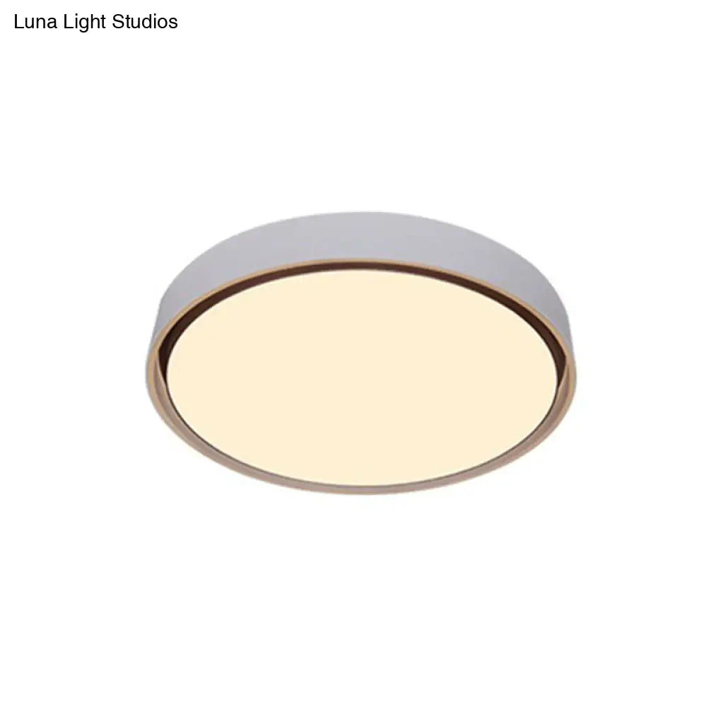 Nordic Style Circle Flush Led Ceiling Light For Bedrooms - Aluminum Mount Lighting Fixture