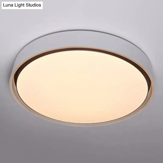 Nordic Style Circle Flush Led Ceiling Light For Bedrooms - Aluminum Mount Lighting Fixture