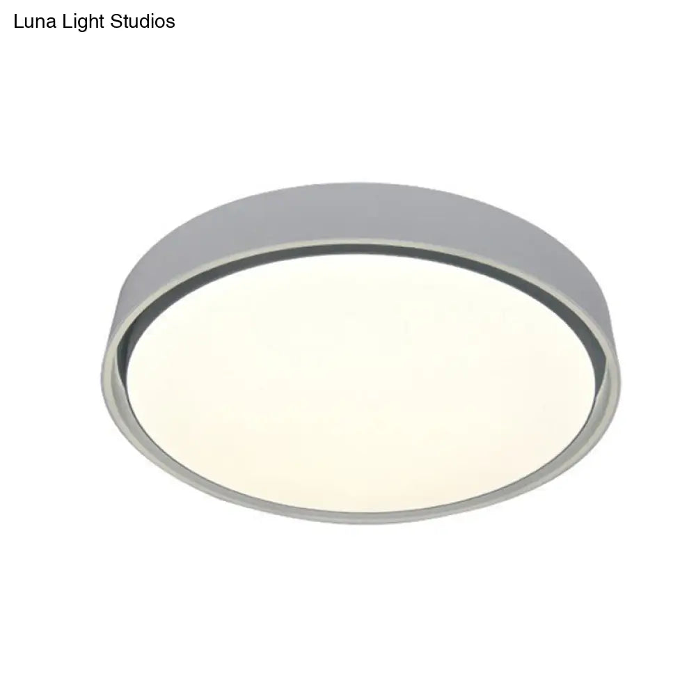 Nordic Style Circle Flush Led Ceiling Light For Bedrooms - Aluminum Mount Lighting Fixture