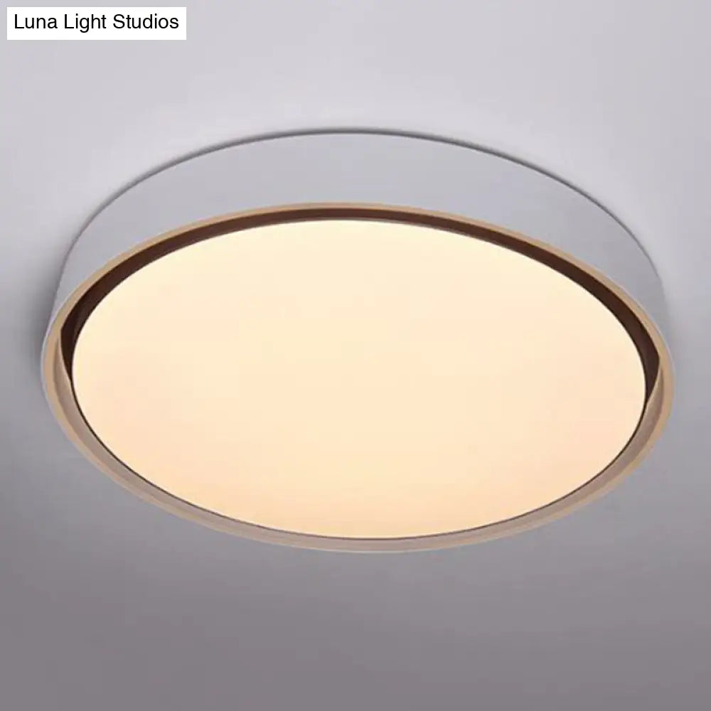 Nordic Style Circle Flush Led Ceiling Light For Bedrooms - Aluminum Mount Lighting Fixture