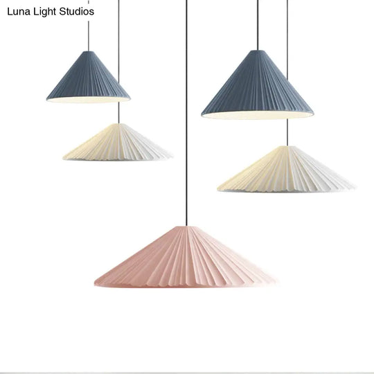 Nordic Style Cone Pendant Light - 1 Head Resin Hanging For Cafe Or Restaurant
