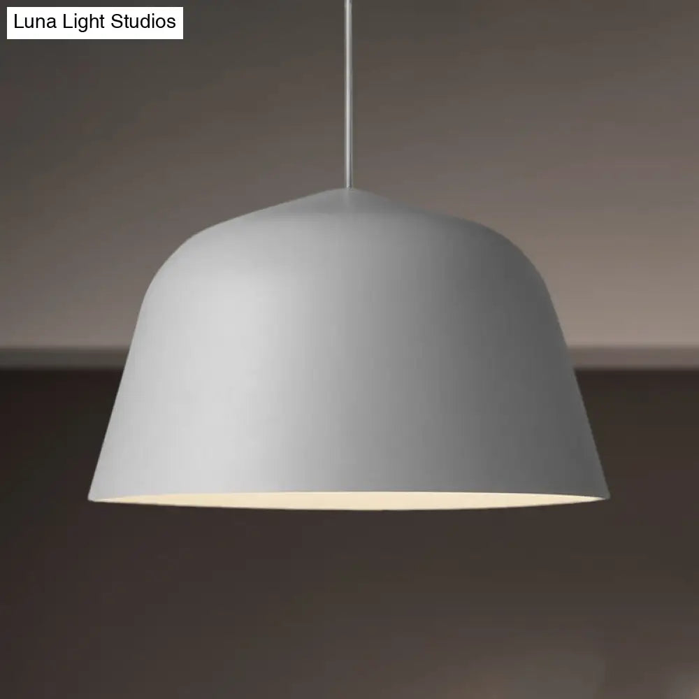 Nordic Style Dome Hanging Ceiling Light - 10/16 Dia Metal Pendant Lamp In Black/Green For Bedroom
