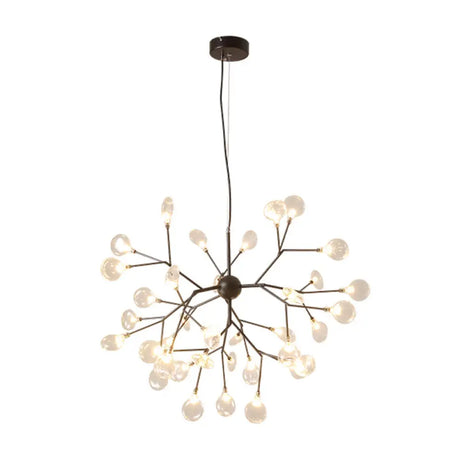 Nordic Style Firefly Led Glass Suspension Chandelier Light For Living Room 36 / Black