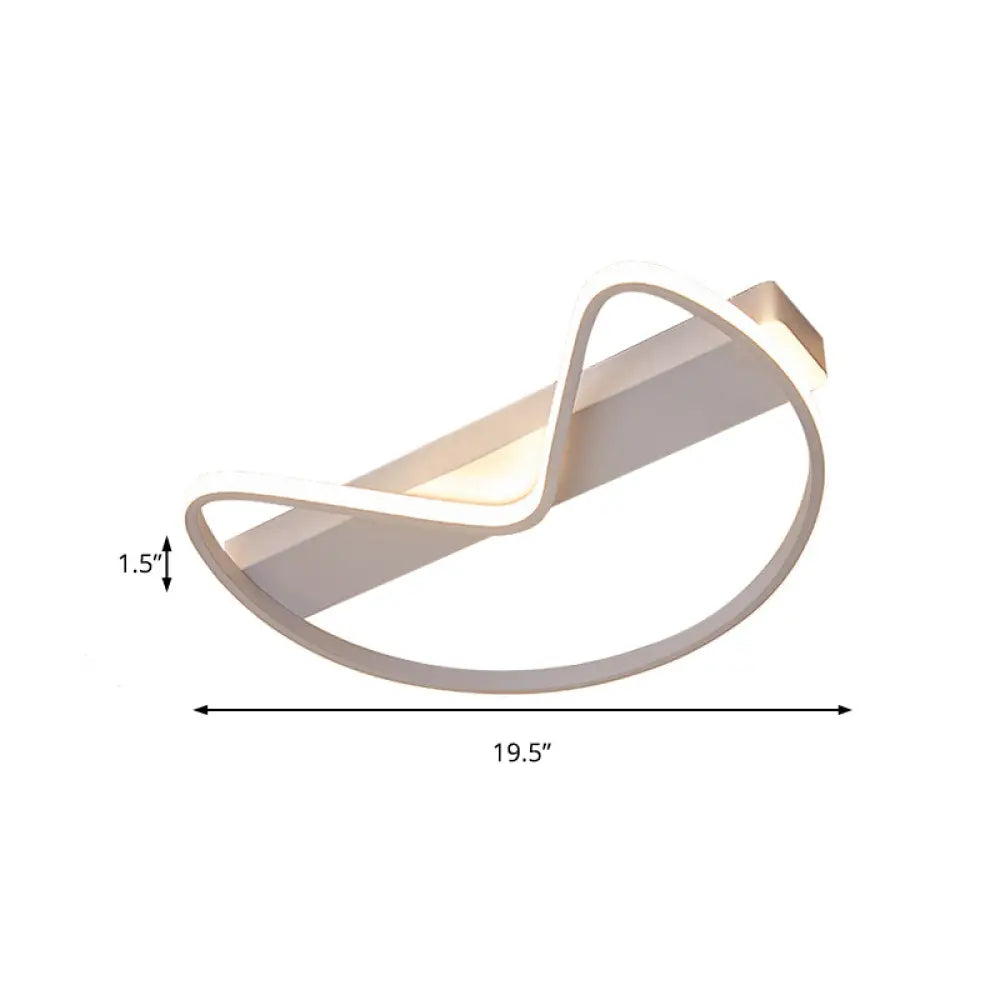 Nordic Style Flush Mount Foyer Kitchen Ceiling Light With Bow Shaped Metal Design