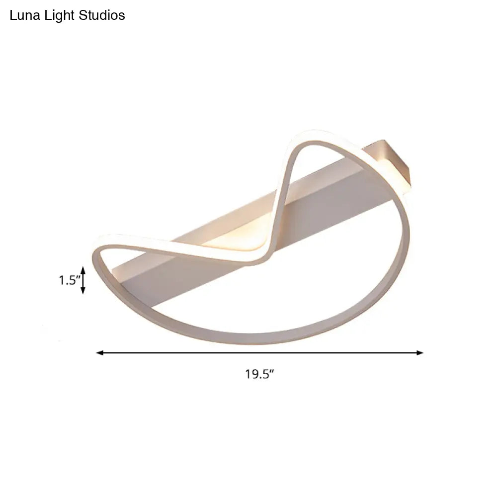 Nordic Style Flush Mount Foyer Kitchen Ceiling Light With Bow Shaped Metal Design