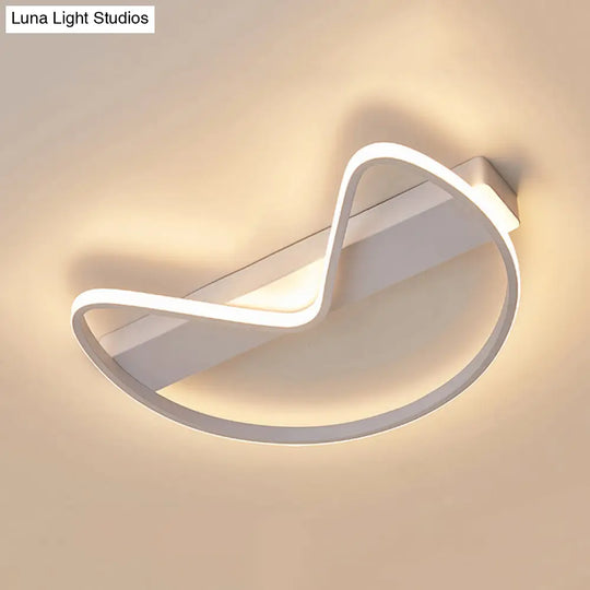 Nordic Style Flush Mount Foyer Kitchen Ceiling Light With Bow Shaped Metal Design
