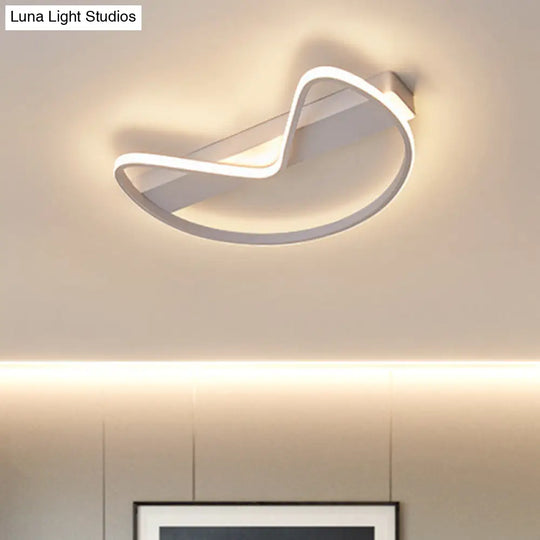 Nordic Style Flush Mount Foyer Kitchen Ceiling Light With Bow Shaped Metal Design White / 16’