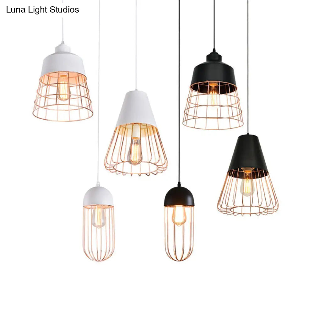 Modern Geometric Metal Pendant Light Fixture In Nordic Style For Restaurants