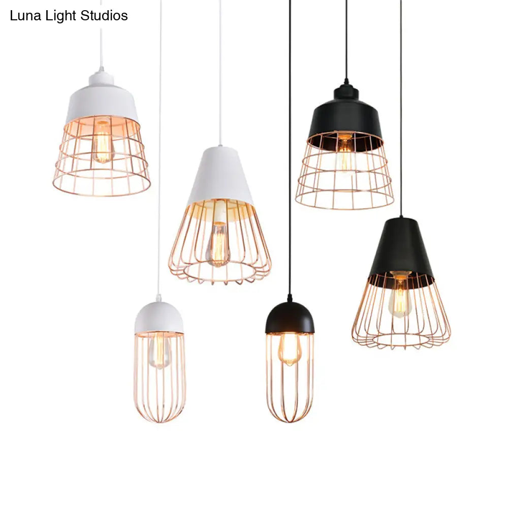 Nordic Style Geometric Metal Pendant Light For Restaurants