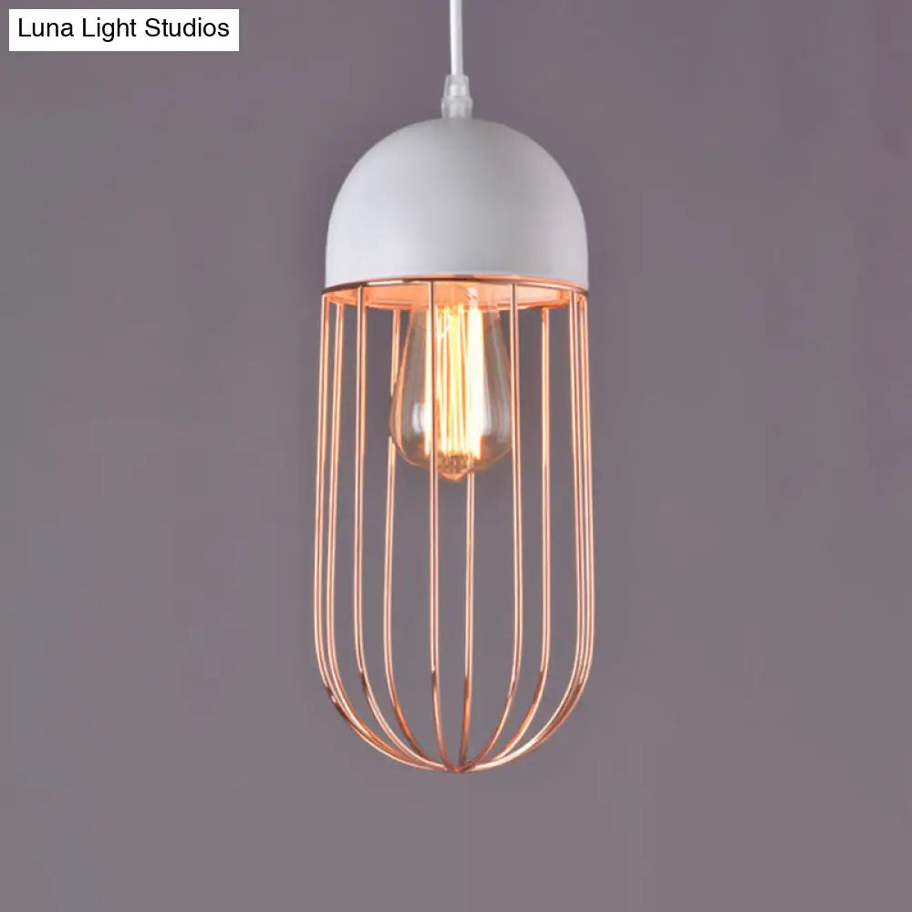 Modern Geometric Metal Pendant Light Fixture In Nordic Style For Restaurants White-Gold / C