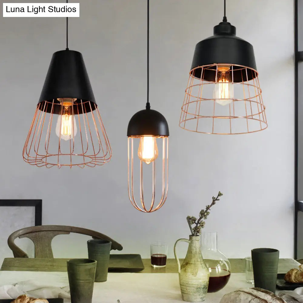 Modern Geometric Metal Pendant Light Fixture In Nordic Style For Restaurants
