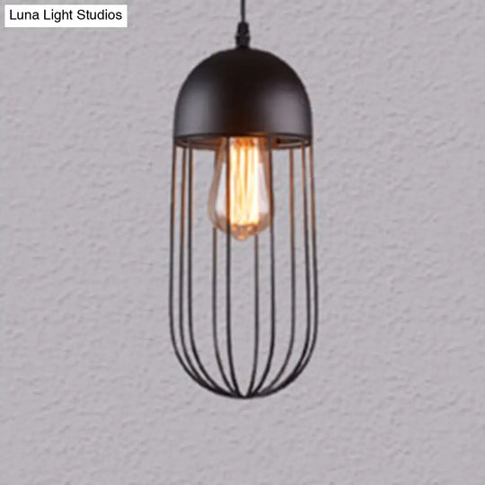 Modern Geometric Metal Pendant Light Fixture In Nordic Style For Restaurants Black / C