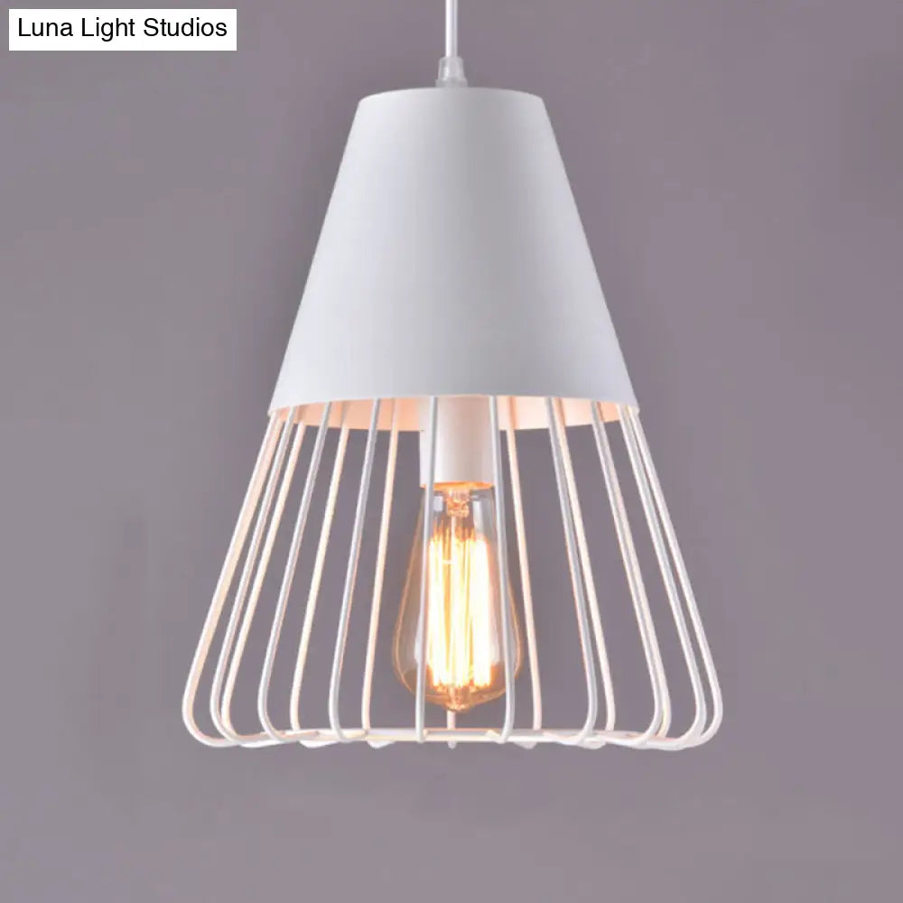 Modern Geometric Metal Pendant Light Fixture In Nordic Style For Restaurants White / B