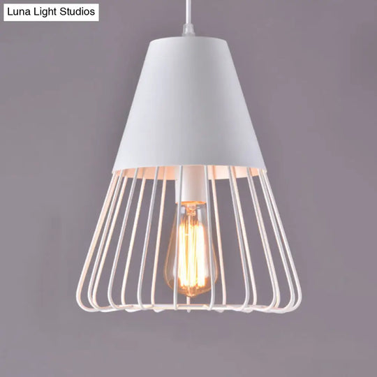 Modern Geometric Metal Pendant Light Fixture In Nordic Style For Restaurants White / B