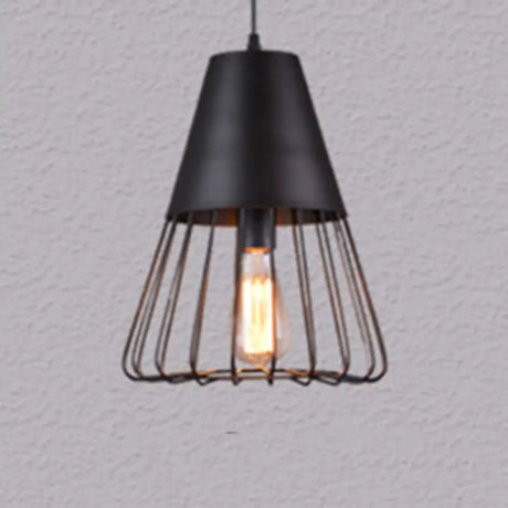 Nordic Style Geometric Metal Pendant Light For Restaurants Black / B