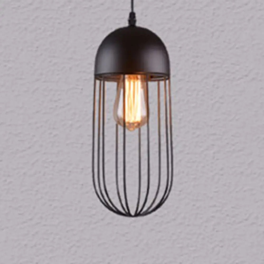 Nordic Style Geometric Metal Pendant Light For Restaurants Black / C