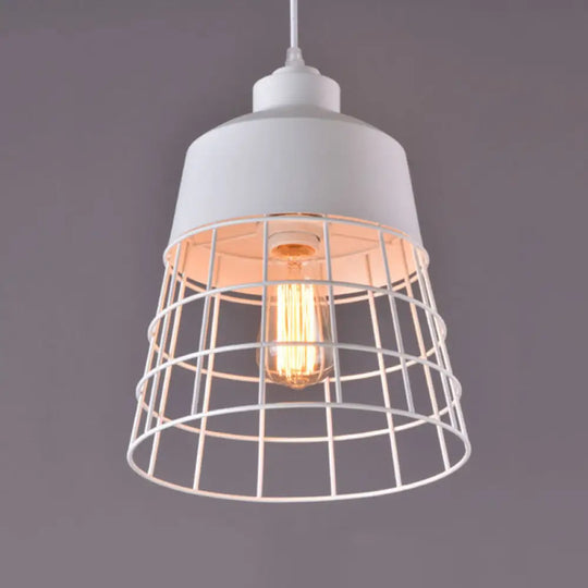 Nordic Style Geometric Metal Pendant Light For Restaurants White / A