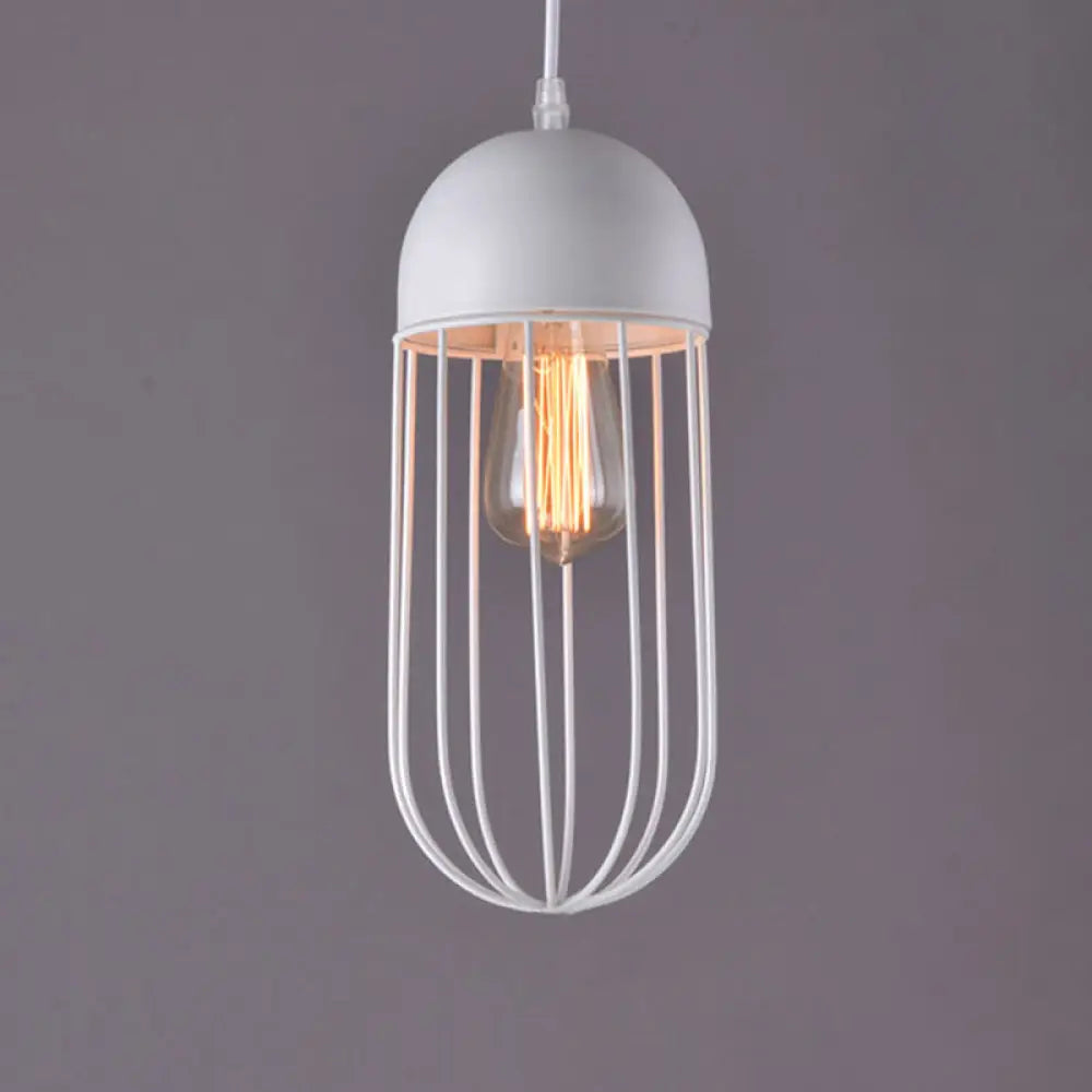 Nordic Style Geometric Metal Pendant Light For Restaurants White / C