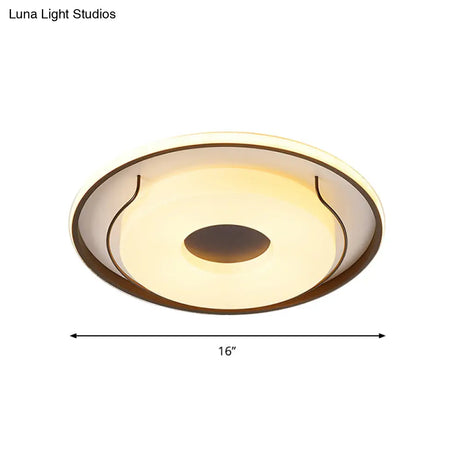 Nordic Style Led Acrylic Flushmount Lighting - 16’/19.5’ Dia White Round Ceiling Flush Light