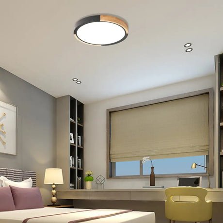 Nordic Style Led Ceiling Flush Mount Lighting With Acrylic Shade Black / White