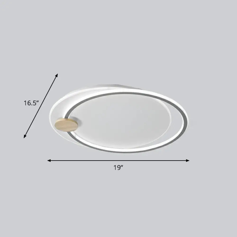 Nordic Style Led Ceiling Mount Light Fixture - Big O Flush Lighting For Bedrooms With Acrylic