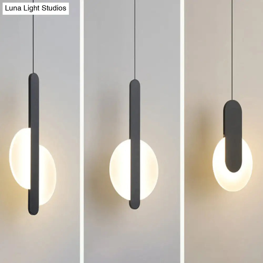 Nordic Style LED Circular Acrylic Ceiling Pendant Light for Bedside