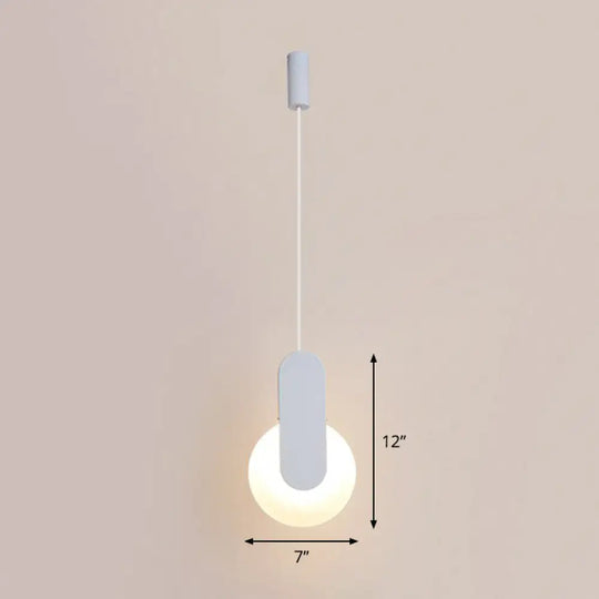Nordic Style LED Circular Acrylic Ceiling Pendant Light for Bedside White / C