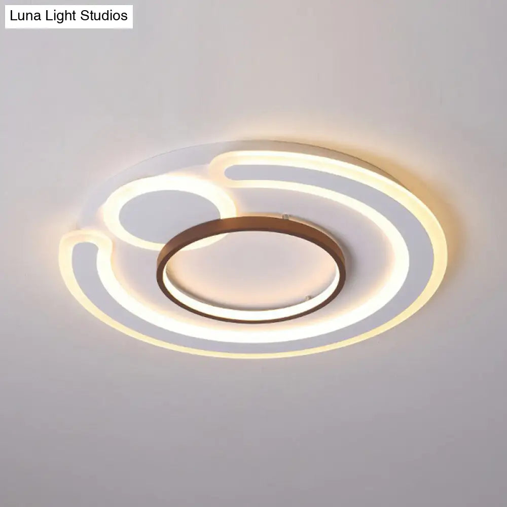 Nordic Style Led Coffee Flushmount Ceiling Light - Acrylic Circular Shape / 16.5 Warm