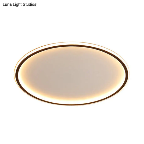 Nordic Style Led Disc Ceiling Light - Aluminum Black Flush Lamp Remote Control Dimming 16/19.5/23.5