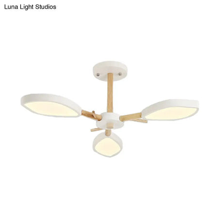Nordic Style Macaron Chandelier: Leaf Acrylic Shade Hanging Light For Living Room