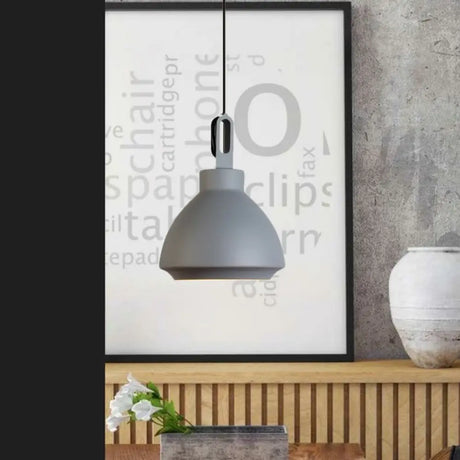 Nordic Style Metal Ceiling Pendant Light With Dome Shade For Living Room - Black/Grey Grey