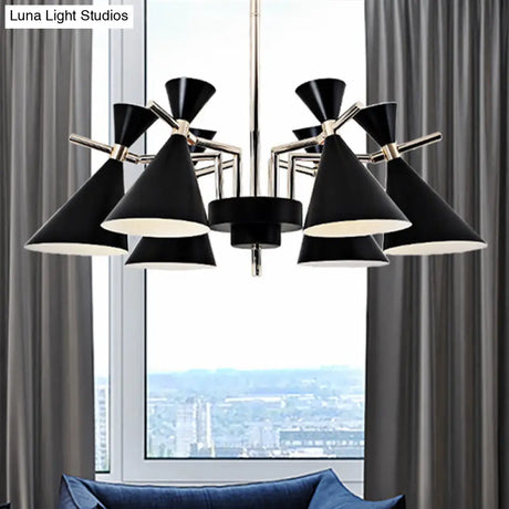 Nordic Style Metal Horn Chandelier With 6 Lights - Perfect For Girls Bedroom